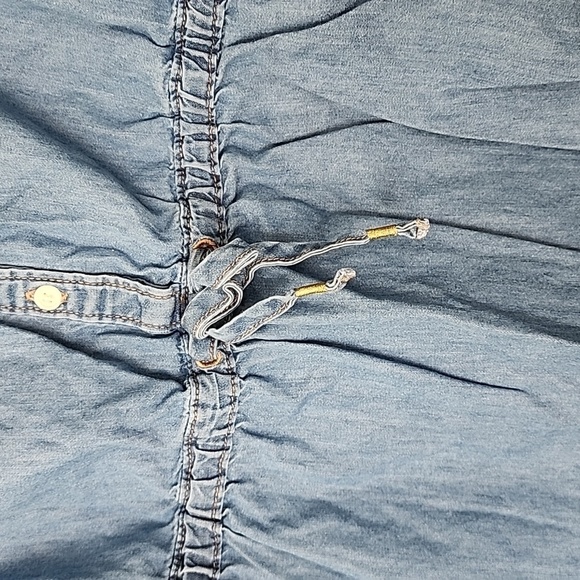 Oshkosh denim chambray girls drawstring top shirt 10 12 - Picture 4 of 5